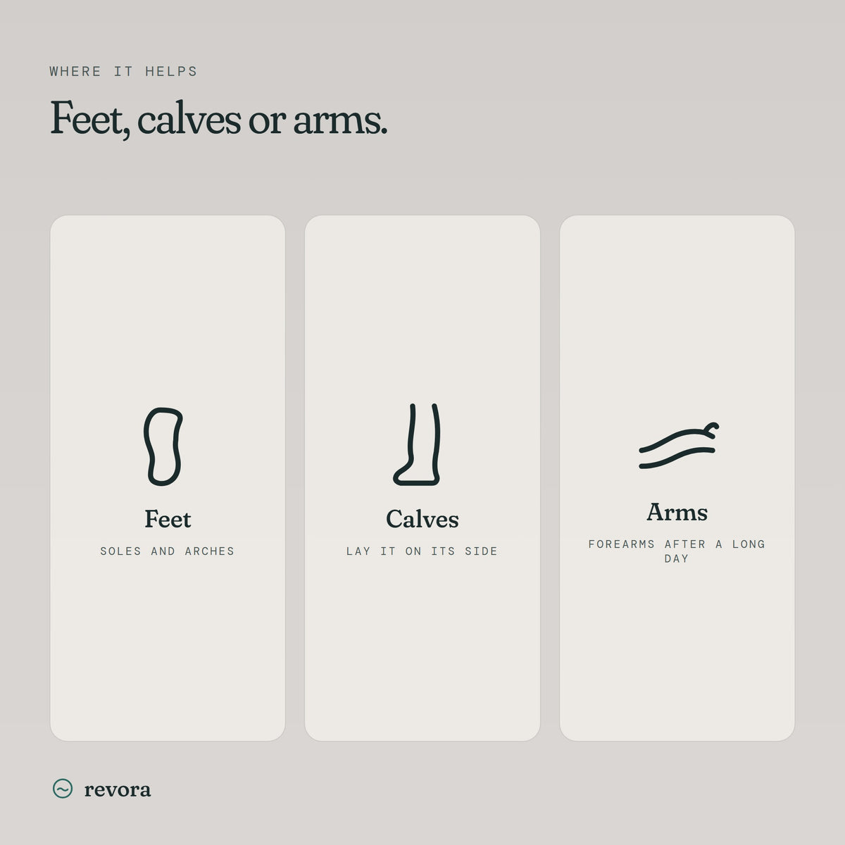 Use it for feet, calves or arms