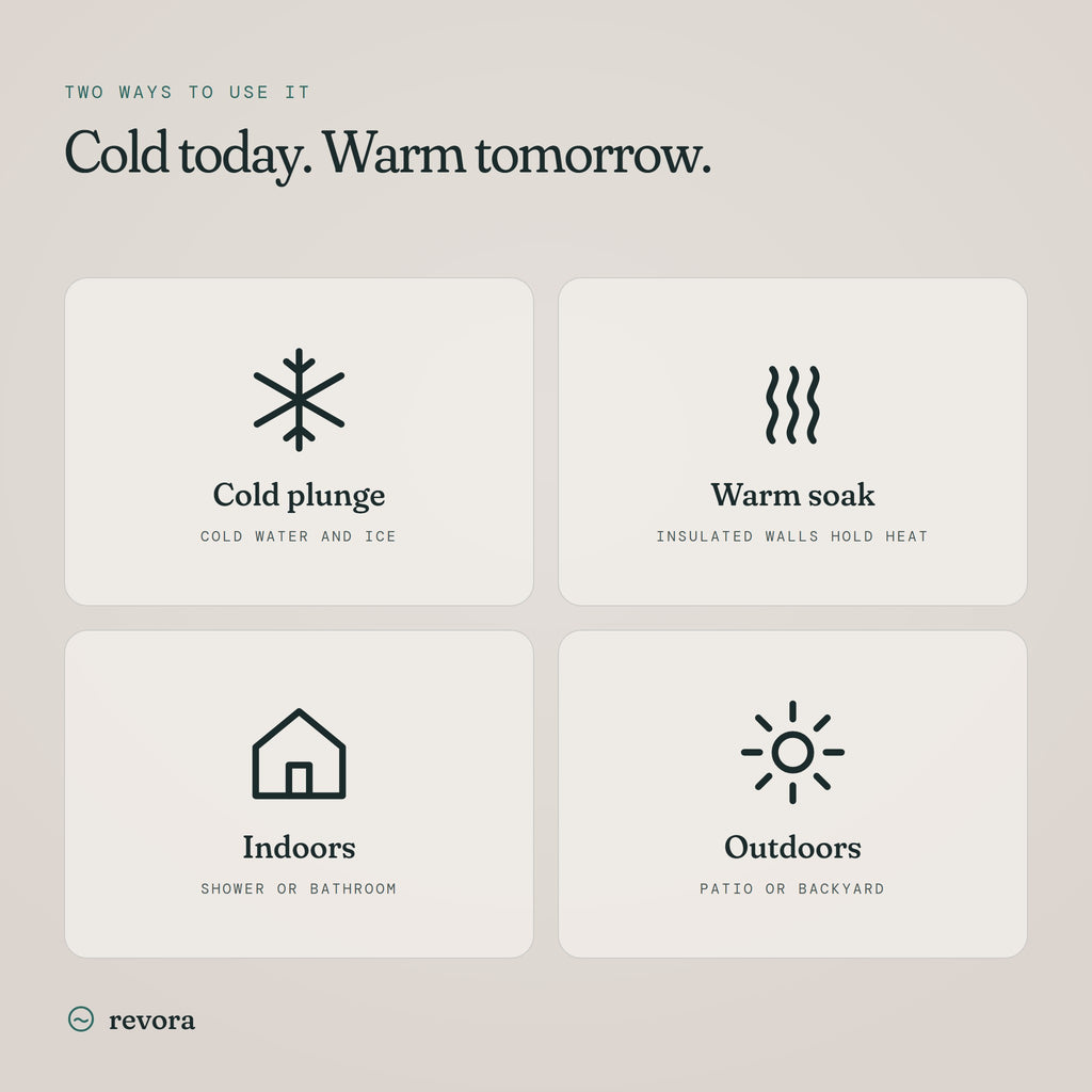 Use it for a cold plunge or a warm soak, indoors or outdoors
