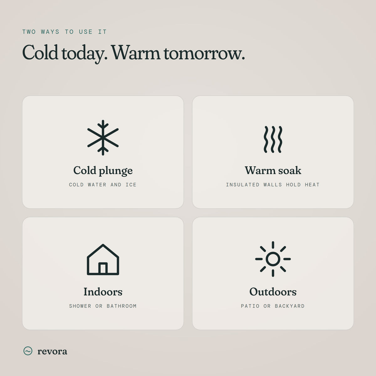 Use it for a cold plunge or a warm soak, indoors or outdoors