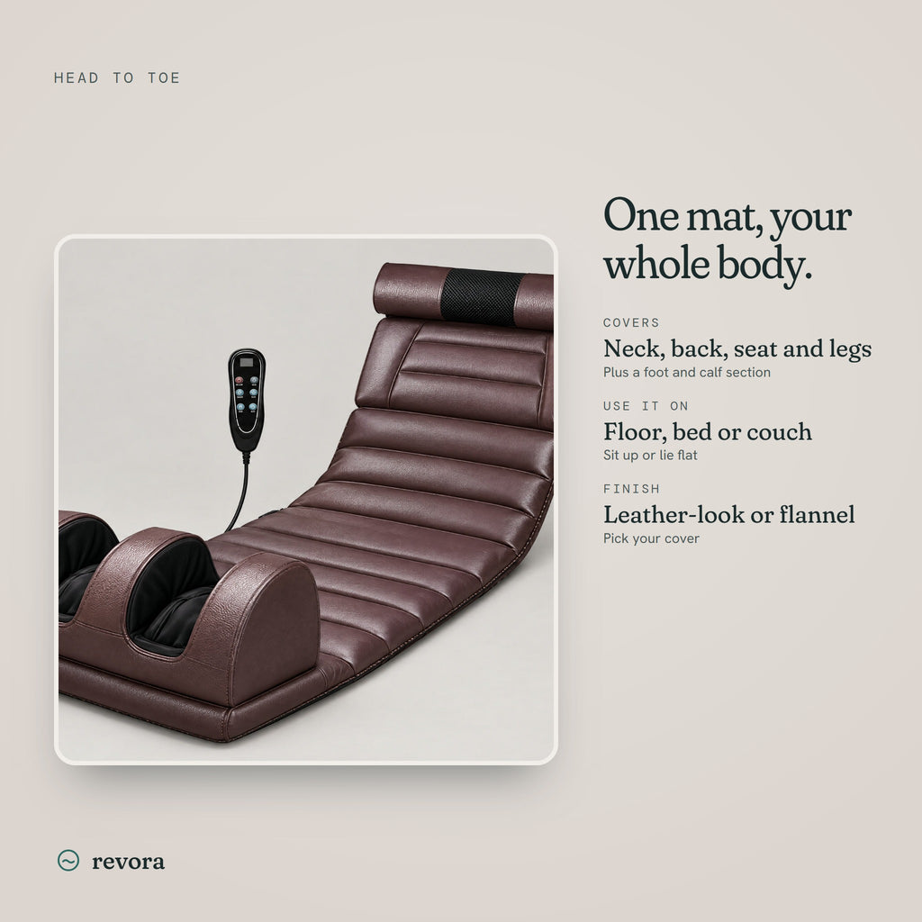 Covers neck, back, seat and legs; use it on the floor, bed or couch